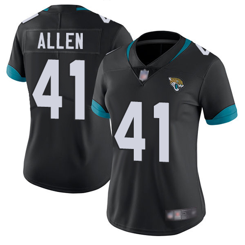 Nike Jacksonville Jaguars #41 Josh Allen Black Team Color Women Stitched NFL Vapor Untouchable Limited Jersey